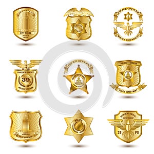 Police Badges Gold