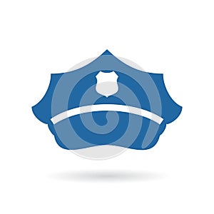 Police blue hat icon