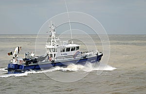 Police boat on the ocean