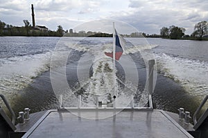 Police boat on the river