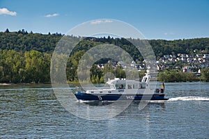 Police boat, Rudesheim, Germany