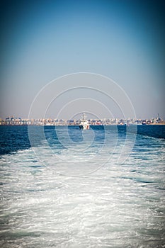 Police boat on the sea