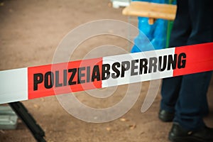 Police boundary line in Germany
