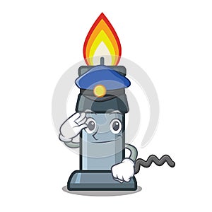 Police bunsen burner isolated with the cartoon