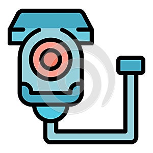 Police camera icon vector flat