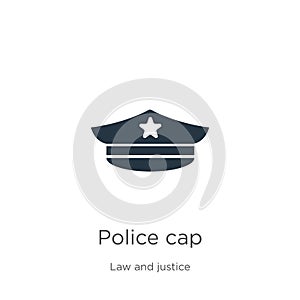 Police cap icon vector. Trendy flat police cap icon from law and justice collection isolated on white background. Vector