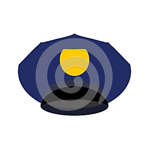 Police cap isolated. Hat cop officer. Accessory policeman