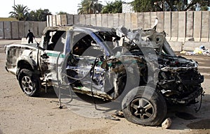 Police car blasted by car bomb