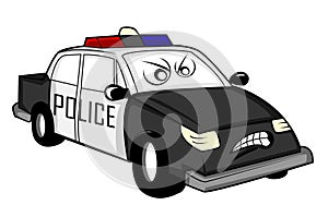 Police car cartoon design illustration