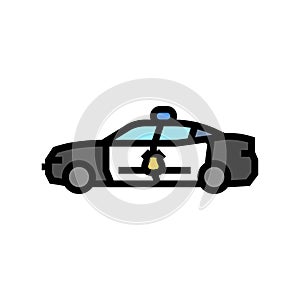 police car crime color icon vector illustration