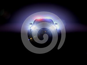 Police car in darkness