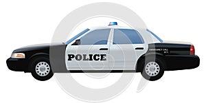 Police car detailed vector illustration