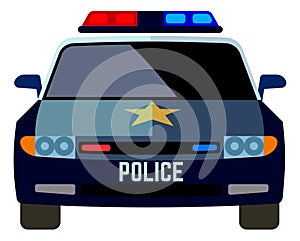 Police car front view. Patrol auto icon
