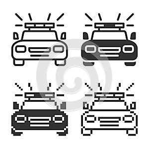 Police car icon in different variants