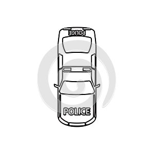 police car icon. Element of Transport view from above for mobile concept and web apps icon. Outline, thin line icon for website