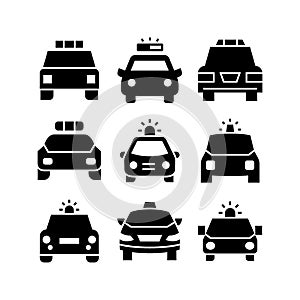 Police car icon or logo isolated sign symbol vector illustration