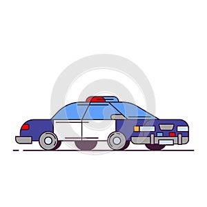 Police car line style vector