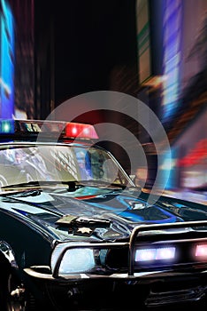 Police car at night