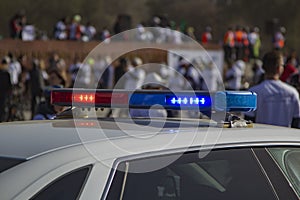 Police car with Red and blue light flasher