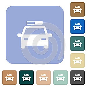 Police car rounded square flat icons