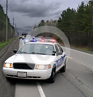 Police car on Side of Road