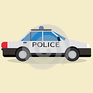 Police Car Side View Illustration