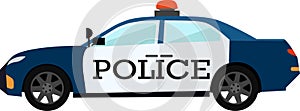 Police car vector icon isolated on white