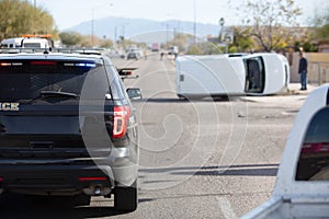 Police Car at Vehicle Rollover