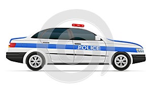 Police car vehicle vector illustration