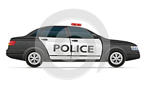 Police car vehicle vector illustration