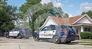 Police Cars Responding to 911 Call photo