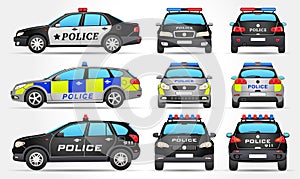 Police Cars - Side - Front - Back view