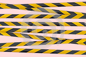 a police caution line area, do not cross, security warning black and yellow tabe