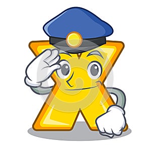 Police character cartoon multiply sign for logo