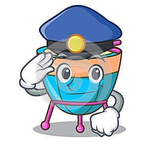 Police character cartoon percussion musical instrument timpani