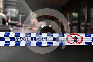 Police Cordon Tape at a Crime Scene