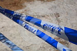 Police Cordon Tape on the Maltese Island