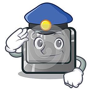 Police ctrl button in the cartoon shape