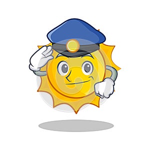 Police cute sun character cartoon