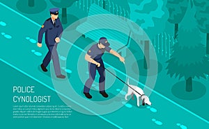 Police Cynologist Isometric Composition