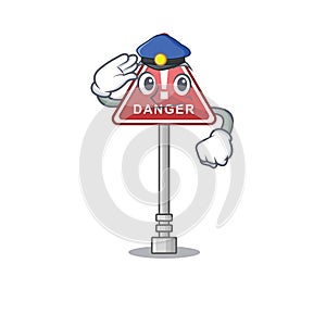 Police danger with on the in cartoon
