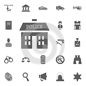 Police department icon. Police and juctice icon set.