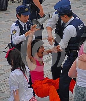 Police detaining man