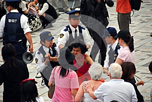 Police detaining man