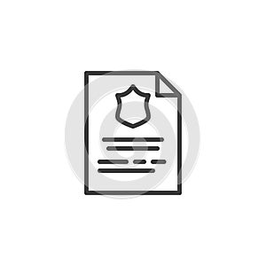 Police document file line icon