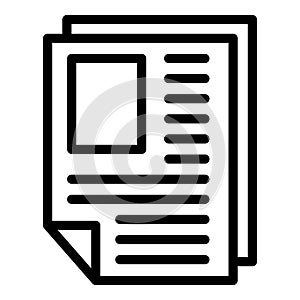 Police document icon outline vector. Cop officer