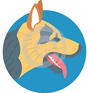 Police Dog Color Isolated Vector Icon that easily can be modified and edit.
