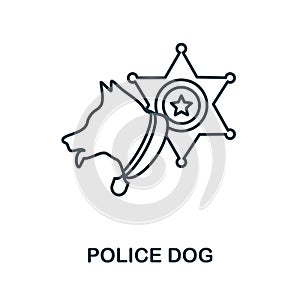 Police Dog icon. Simple element from police collection. Creative Police Dog icon for web design, templates, infographics