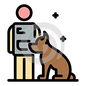 Policía el perro capacitación icono describir 