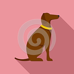 Police dog training icon, flat style
